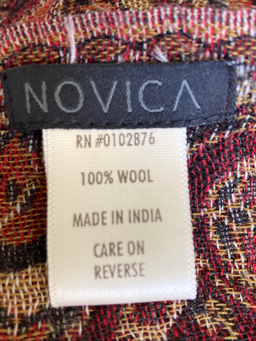 Novica Wool paisley floral fall autumn Colors fringed scarf wrap Whimsigoth boho - Picture 9 of 10